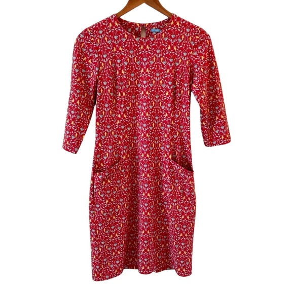 J. McLaughlin Dresses & Skirts - J.‎ McLaughlin Dress Womens XS Catalina Cloth Red Floral Bird 3/4 Sleeve Preppy